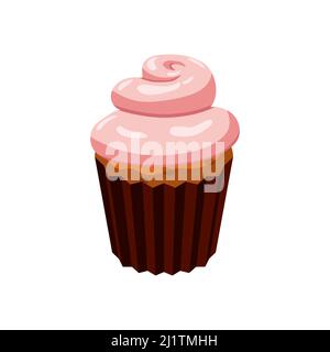 Easter cupcake, muffin with cream. Sweet food, dessert Stock Vector