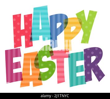 EPS 10 vector illustration of Happy Easter stylized colorful fonts with dots and dashes Stock Vector