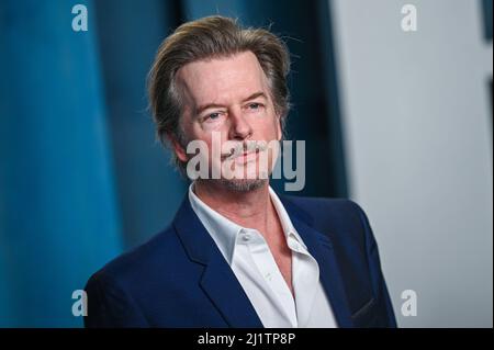 David Spade walking on the red carpet at the 2022 Vanity Fair Oscar Party held at the Wallis Annenberg Center for the Performing Arts in Beverly Hills, CA on March 27, 2022. (Photo by Anthony Behar/Sipa USA) Stock Photo