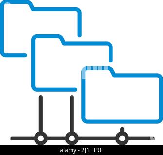 Folder Network Icon. Editable Bold Outline With Color Fill Design. Vector Illustration. Stock Vector