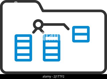 Folder Network Icon. Editable Bold Outline With Color Fill Design. Vector Illustration. Stock Vector