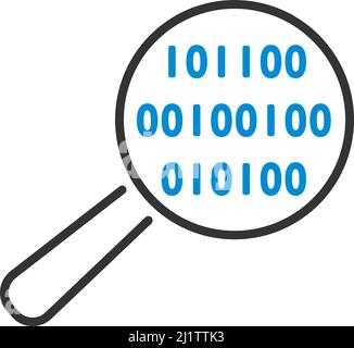 Data Analysing Icon. Editable Bold Outline With Color Fill Design. Vector Illustration. Stock Vector