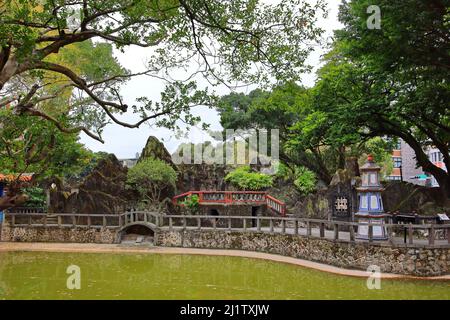 Lin family garden with elegant mansion and classic Chinese garden architectures in Banqiao District, New Taipei City, Taiwan Stock Photo