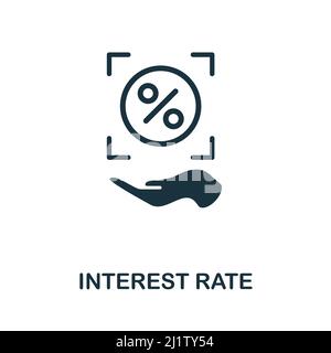 Interest Rate icon. Monochrome simple Interest Rate icon for templates, web design and infographics Stock Vector