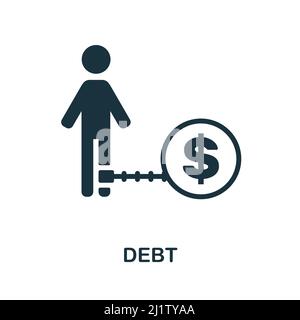Debt icon. Monochrome simple Debt icon for templates, web design and infographics Stock Vector