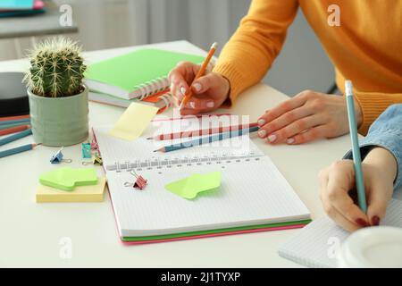 Concept of preparing to exams or tests Stock Photo