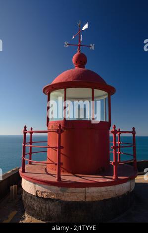 Lighthouse in Nazaré Portugal Stock Photo