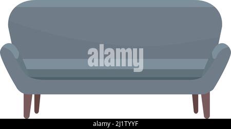 Gray sofa semi flat color vector object Stock Vector