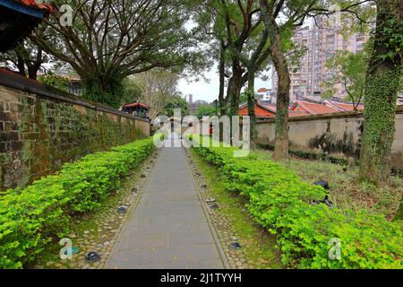 Lin family garden with elegant mansion and classic Chinese garden architectures in Banqiao District, New Taipei City, Taiwan Stock Photo