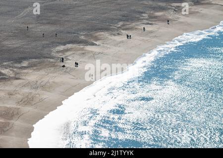 Beach in Nazaré Portugal Stock Photo