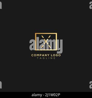 Minimal awesome trendy X letter professional logo design template on black background. Stock Vector