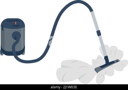 Broken vacuum cleaner semi flat color vector object Stock Vector