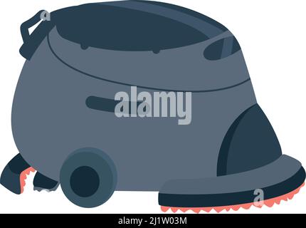 Automatic vacuum cleaner semi flat color vector object Stock Vector