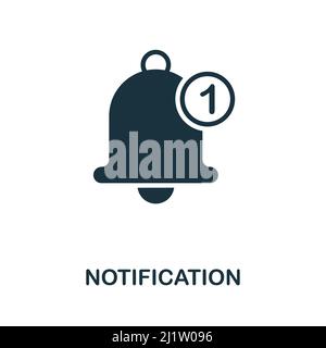 Notification icon. Monochrome simple Notification icon for templates, web design and infographics Stock Vector