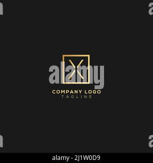 Minimal awesome trendy X letter professional logo design template on black background. Stock Vector