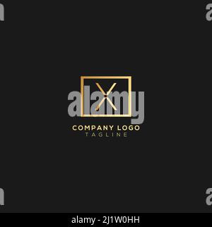 Minimal awesome trendy X letter professional logo design template on black background. Stock Vector