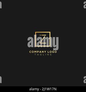 Minimal awesome trendy Z letter professional logo design template on black background. Stock Vector