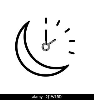 Moon premium line icon. Simple high quality pictogram. Modern outline style icons. Stroke vector illustration on a white background. Stock Vector