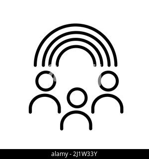 Inclusion line icon. Equity culture sign. Gender diversity symbol. Quality design element. Line style inclusion icon. Editable stroke. Vector Stock Vector