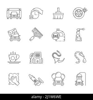 Car wash objects and icons - vector icon set Stock Vector Image & Art ...