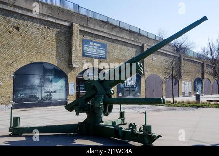 WWII Schneider 90mm gun, Museum of Dynamo Operation, Dunkirk, Nord, Hauts-de-France, France Stock Photo