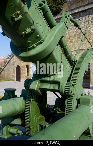 WWII Schneider 90mm gun, Museum of Dynamo Operation, Dunkirk, Nord, Hauts-de-France, France Stock Photo