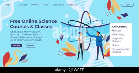 Free online science courses and classes website Stock Vector