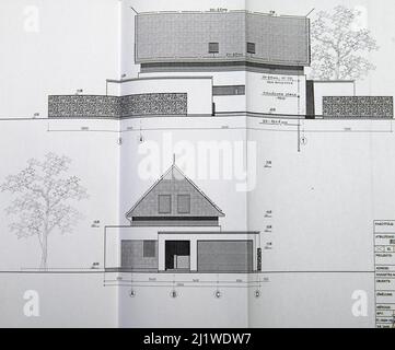 Structural details drawing. Close up view. Architectural or engineering project. Construction industry Stock Photo
