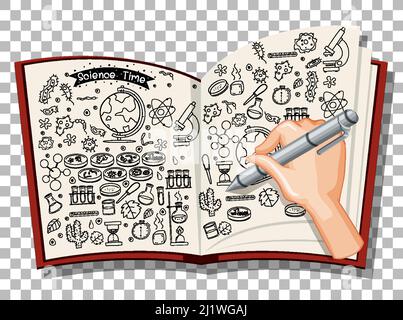 Hand drawn doodle of sciene icons illustration Stock Vector