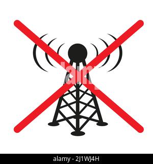 forbidden antenna tower communication signal Stock Vector
