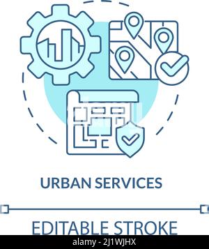 Urban services turquoise concept icon Stock Vector