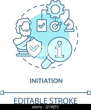 Initiation turquoise concept icon Stock Vector