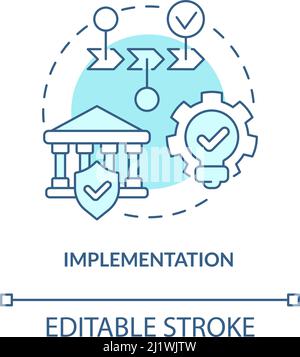 Implementation turquoise concept icon Stock Vector