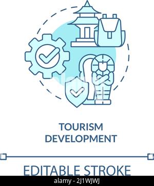 Tourism development turquoise concept icon Stock Vector