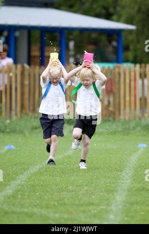 Running races at primary school sportsday Stock Photo