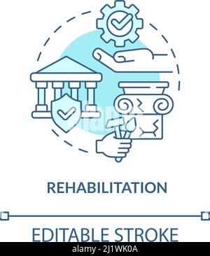 Rehabilitation turquoise concept icon Stock Vector