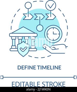Define timeline turquoise concept icon Stock Vector
