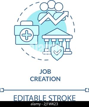 Job creation turquoise concept icon Stock Vector