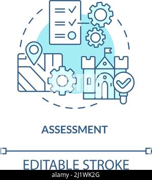 Assessment turquoise concept icon Stock Vector