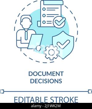 Document decisions turquoise concept icon Stock Vector