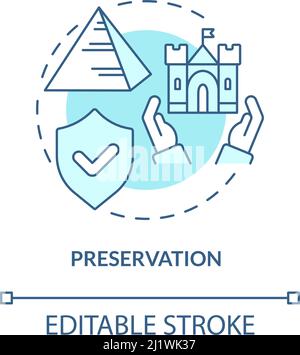 Preservation turquoise concept icon Stock Vector