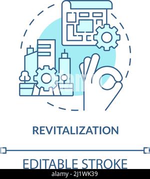 Revitalization turquoise concept icon Stock Vector
