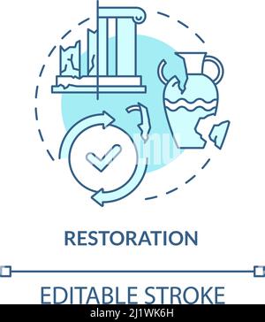 Restoration turquoise concept icon Stock Vector