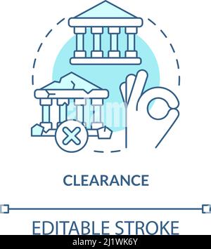 Clearance turquoise concept icon Stock Vector