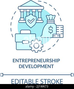 Entrepreneurship development turquoise concept icon Stock Vector