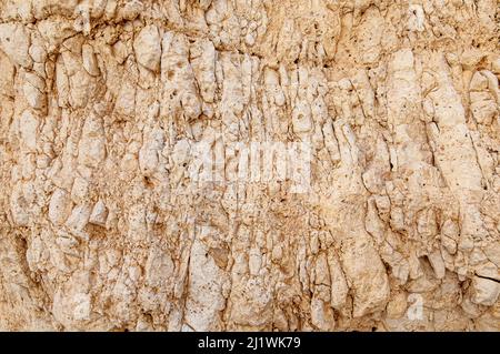 Naturally Eroded rock face Photographed at Wadi Peres A seasonal riverbed in the North Easter Negev Desert on the Southern border of the Judaean Deser Stock Photo