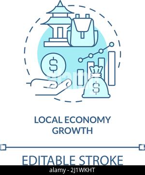 Local economy growth turquoise concept icon Stock Vector