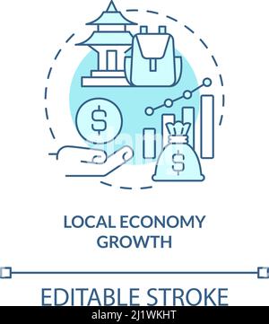 Local economy growth turquoise concept icon Stock Vector