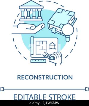 Reconstruction turquoise concept icon Stock Vector