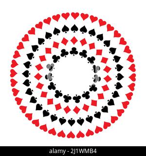 Card suits. Vector frame isolated on white Stock Vector